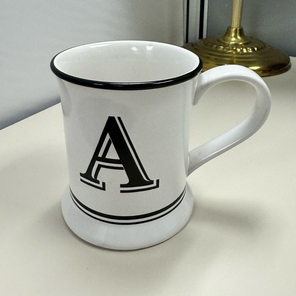 Letter “A” Alphabet Initial Ceramic Coffee Tea Mug Microwave Safe
